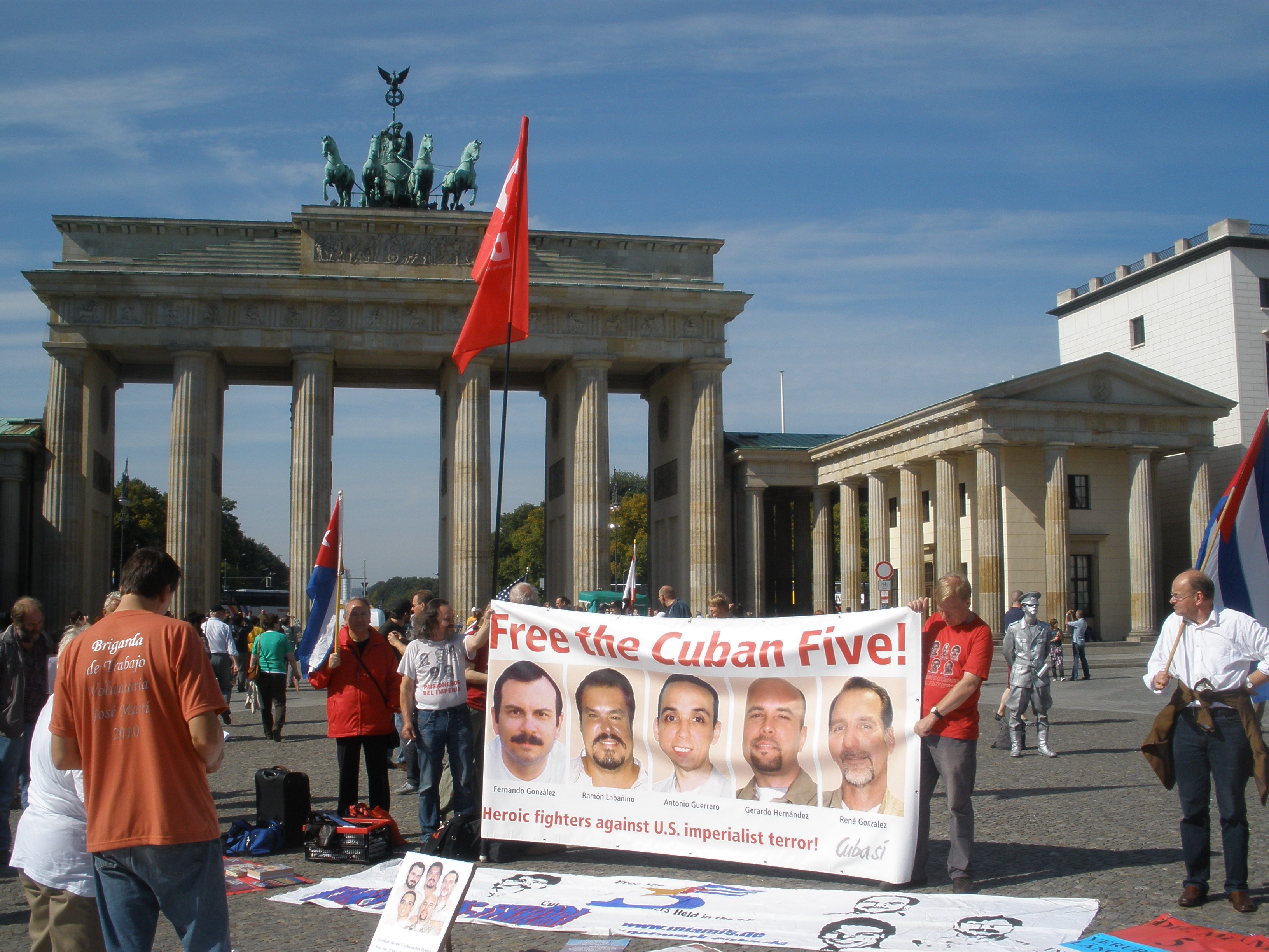 Kundgebung für die Freiheit der CUBAN FIVE vor der US-Botschaft Berlin, 12.09.2010